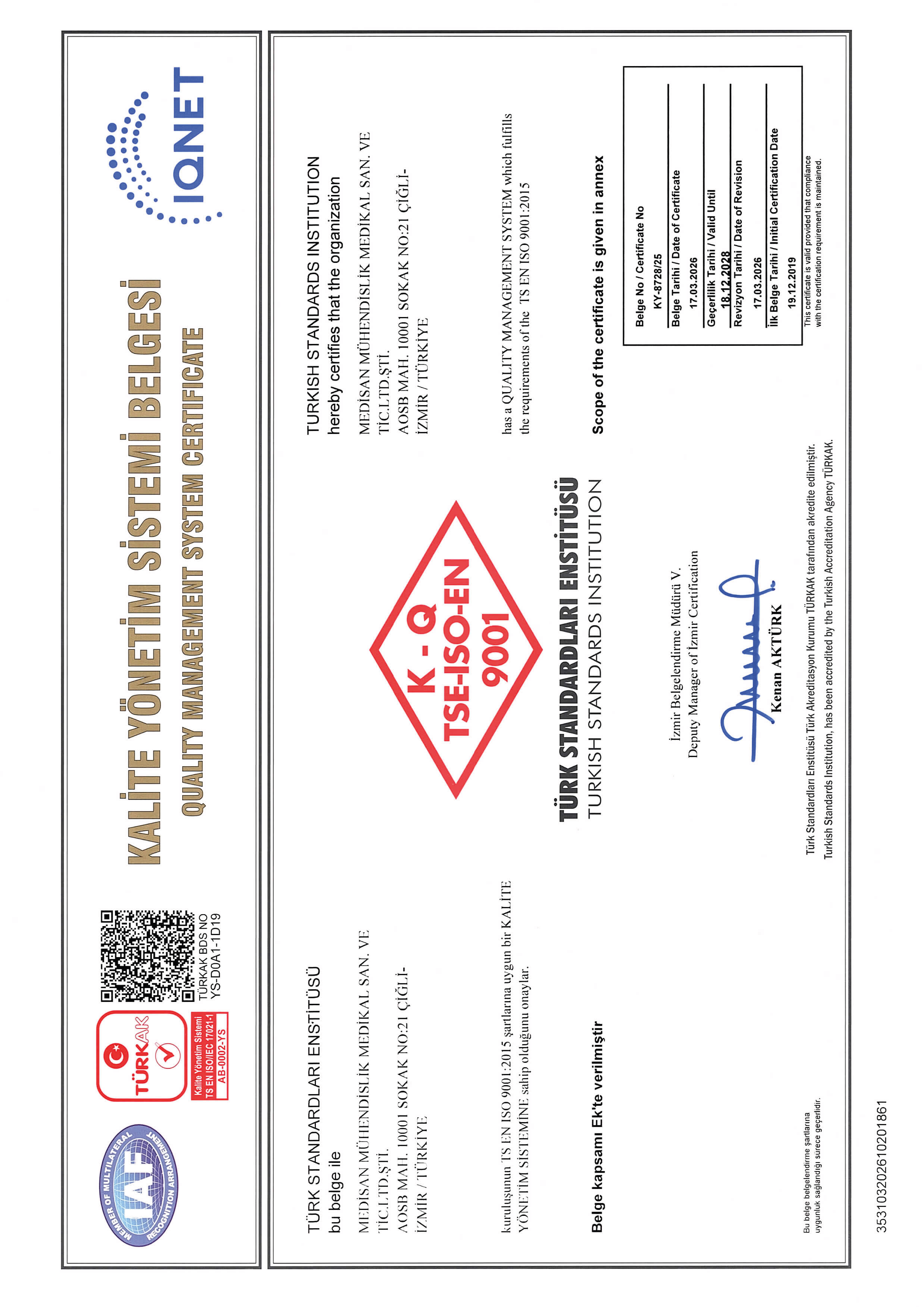 ISO 9001:2015 TSE