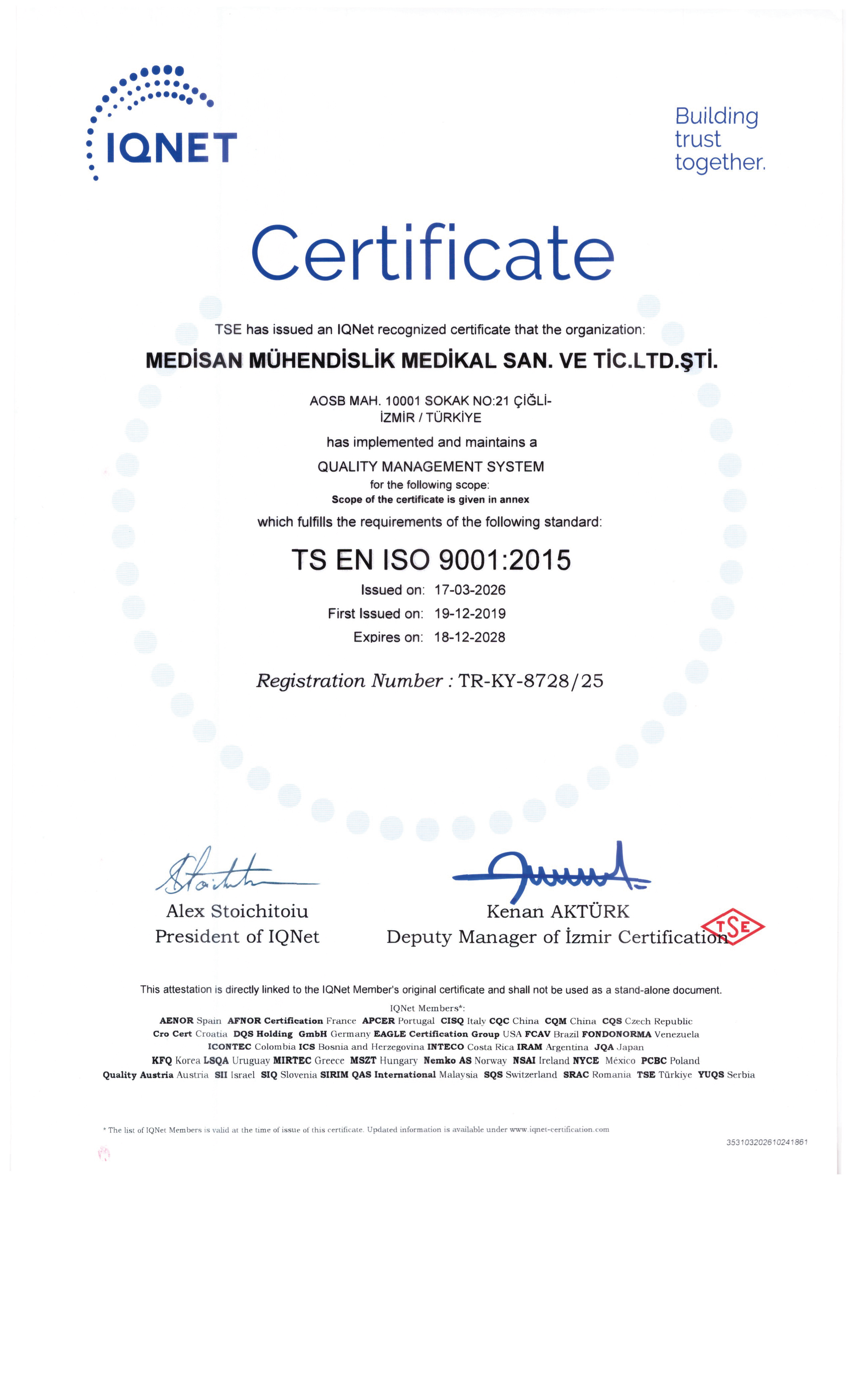 ISO 9001:2015 IQNet